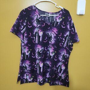 Disney Villians Maleficent Scrub Top Size XL Halloween